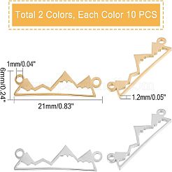 20 шт. 2-цветные соединительные звенья из нержавеющей стали 201&nbsp;STAS-UN0031-19