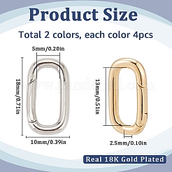 8 шт. 2-х цветные латунные кольца для пружинных затворов&nbsp;KK-SC0005-56