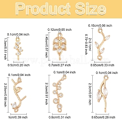 Латунные соединители с кубическим цирконием&nbsp;KK-YW0003-30