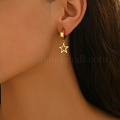 Серьги-кольца из нержавеющей стали в форме полых звезд&nbsp;LY6025