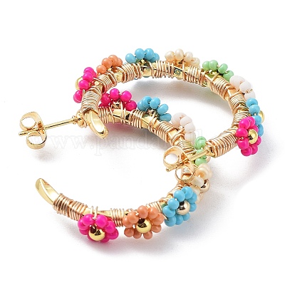 Круглые серьги-гвоздики из нержавеющей стали 304 с вакуумным покрытием PVD STAS-D058-13G-1