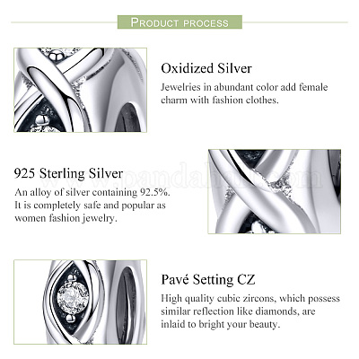 925 стерлингового серебра европейских бисер HJEW-FF0012-14-1