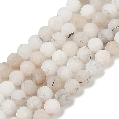 Нити бусин из натурального рутилированного кварца G-T106-326-1