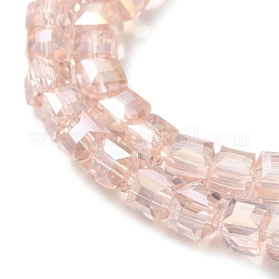 Стеклянные бусины с гальваническим покрытием  EGLA-D018-4x4mm-32-1