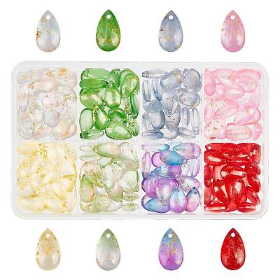 Benecreat 160шт 8.5x14.5мм окрашенные распылением стеклянные бусины в виде капелек GLAA-BC0001-05-1