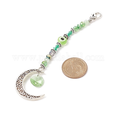 Украшения из стеклянных и смоляных бусин от сглаза HJEW-JM00726-01-1