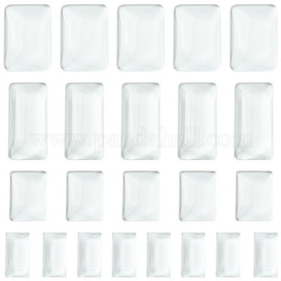 32 шт. 4 стиля прозрачных прямоугольных стеклянных кабошонов GGLA-FS0001-05-1