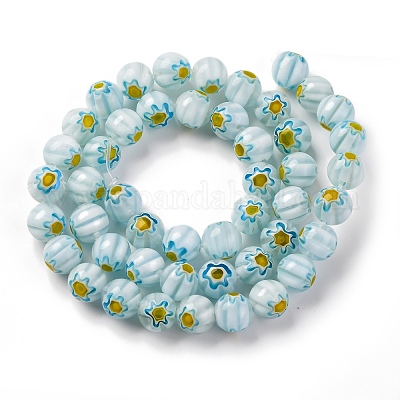 Ручной работы millefiori стеклянные бусины нитки LAMP-G164-05I-1