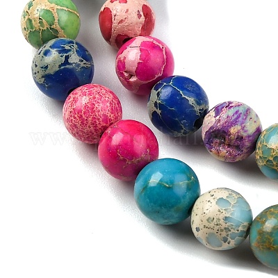 Нити бусин из окрашенного натурального регалита/императорской яшмы/морского осадка яшмы G-B124-C02-11-1