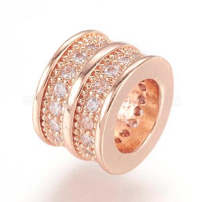 Латунные микро проложить Цирконий Европейский бисером ZIRC-F062-11RG-1