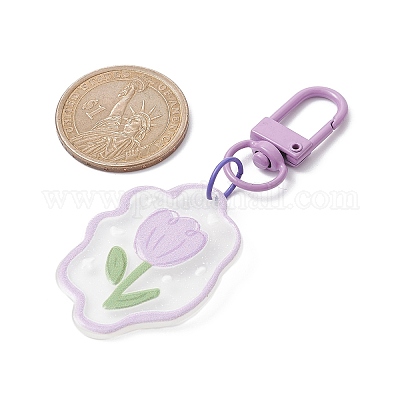 Акриловый кулон в виде цветка HJEW-JM01389-1