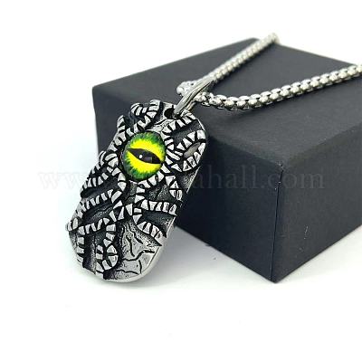 Винтажные прямоугольные кулоны из нержавеющей стали с дурным глазом для мужчин MZ5007-1