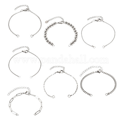 7 шт. 7 стиля из нержавеющей стали для самостоятельного изготовления браслета AJEW-TA00031-1