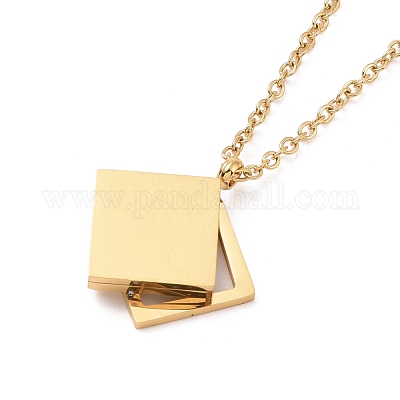 Колье с подвеской в виде двойного ромба из черной синтетической оболочки NJEW-A004-01G-1