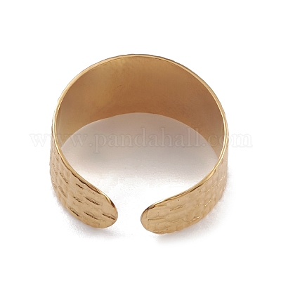 Ионное покрытие(ip) 304 нержавеющая сталь текстурированные открытые манжеты кольца для женщин RJEW-G285-14G-1