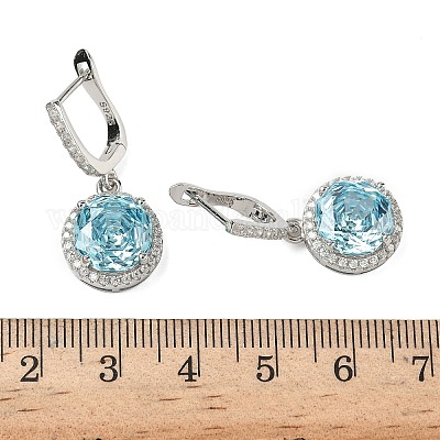 925 стерлингового серебра микро проложить кубического циркония серьги обруча EJEW-B147-01A-03-1