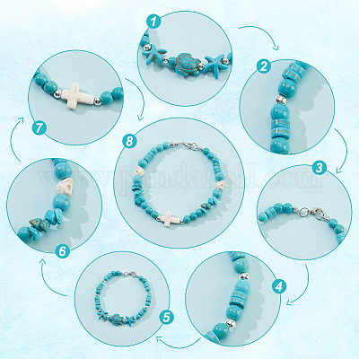 14 стиль синтетические бирюзовые бусины нити TURQ-AR0001-29-1