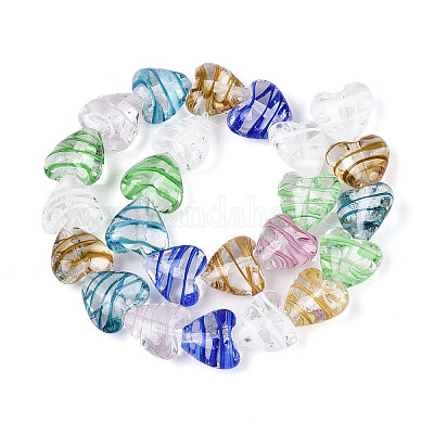 Бусы лэмпворк ручной работы LAMP-N036-13-1