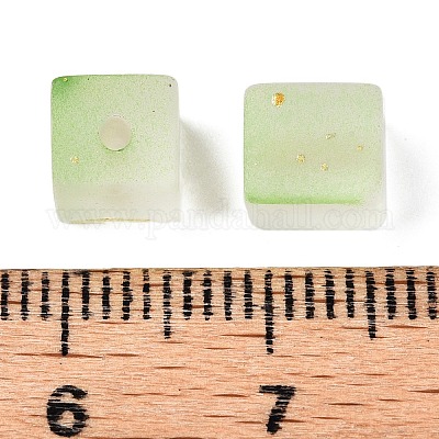 Матовые стеклянные бусины с золотистой блестящей пудрой DGLA-NH001-6mm-01D-1