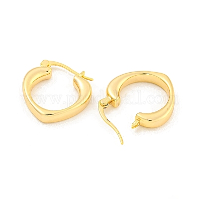 Латунь обруч серьги для женщин EJEW-K286-04G-1