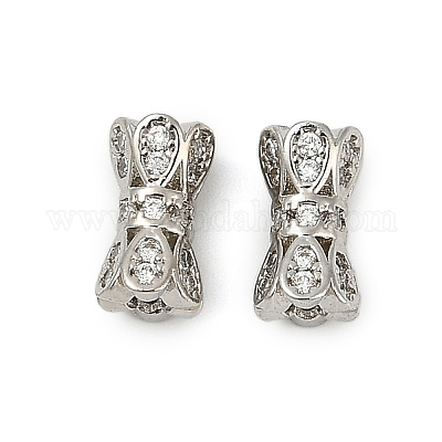 Винтовые застежки из латуни с микропаве из прозрачного кубического циркония KK-H202-09A-P-1