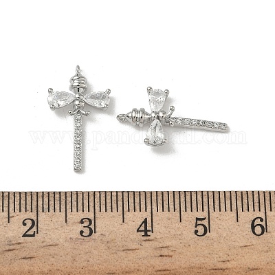 Латунные микропаве прозрачные подвески с фианитом KK-A280-05B-P-1