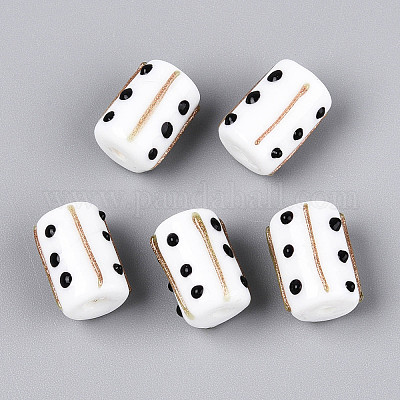 Бусины из фольгированного стекла ручной работы с золотым напылением LAMP-ZX003-12-06-1