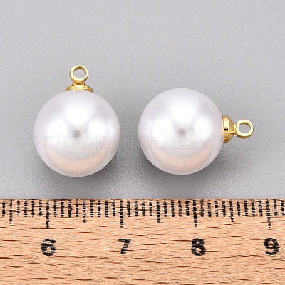 Подвески из латуни и АБС-пластика с имитацией жемчуга KK-N261-12mm-121G-1