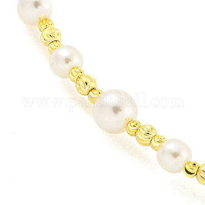 Латунь бисера ожерелья NJEW-P307-01G-1