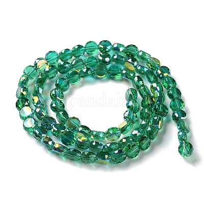 Прозрачные стеклянные бусины гальваническим пряди GLAA-Q099-D01-03-1