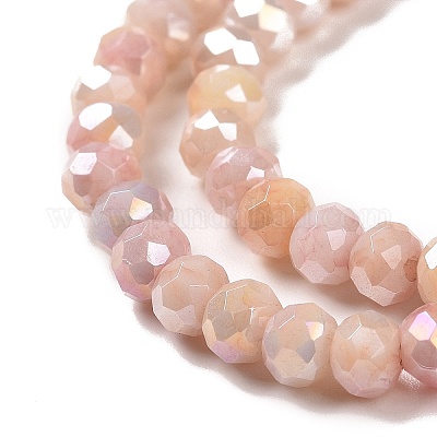 Граненые стеклянные бусины с гальваническим покрытием GLAA-C023-02-C10-1