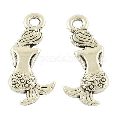 Тибетском стиле сплава русалка подвески TIBEP-5402-AS-FF-1