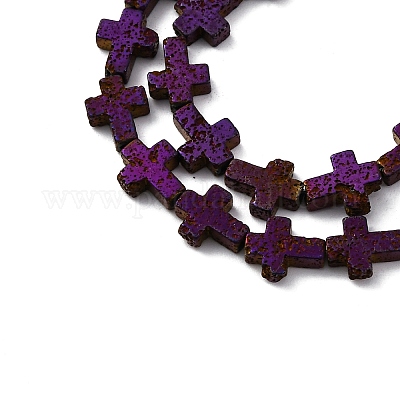 Гальванические бусины из натуральной лавы G-A256-A01-01F-1