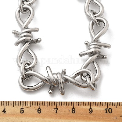 Ожерелья из колючей проволоки из нержавеющей стали 304 для женщин и мужчин NJEW-A043-04P-1