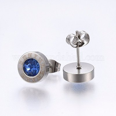 Серьги-гвоздики из нержавеющей стали 304 EJEW-H362-10P-B-1