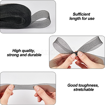 Эластичные ленты из полиэстера с декоративной сеткой OCOR-WH0071-88B-02-1