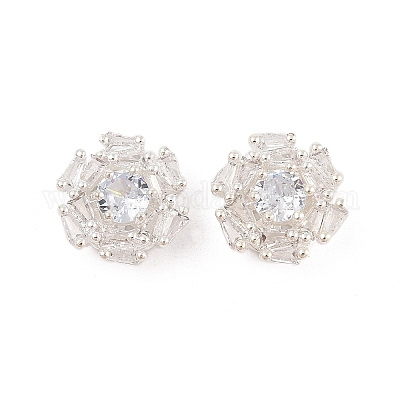 Стойки обшивки латунь микро проложить кубического циркония бусы KK-F879-11S-1