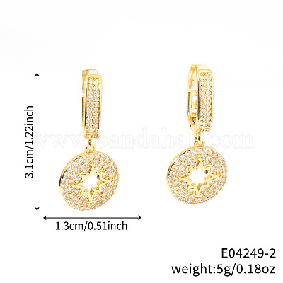 Серьги-кольца ко Дню святого Валентина из латуни с прозрачным кубическим цирконием MG0882-2-1