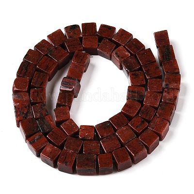 Натуральные красные яшмы бусы пряди G-T139-6x6-12A-1