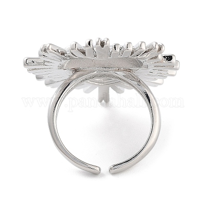 Латунное кольцо-манжета с открытым сердцем для женщин RJEW-C102-23P-1