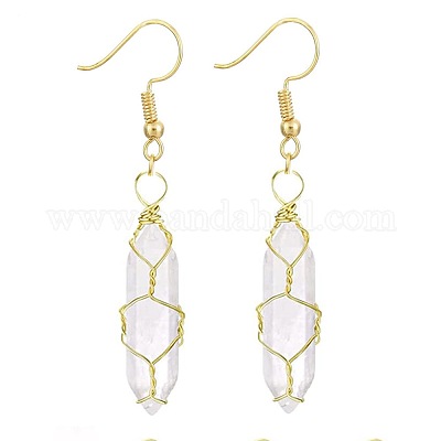 Мукаитовые шестигранные серьги ручной работы из медной проволоки ND6138-15-1