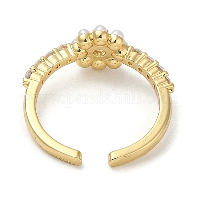 Кольца-манжеты для пальцев с цветочной стойкой RJEW-C114-05G-1