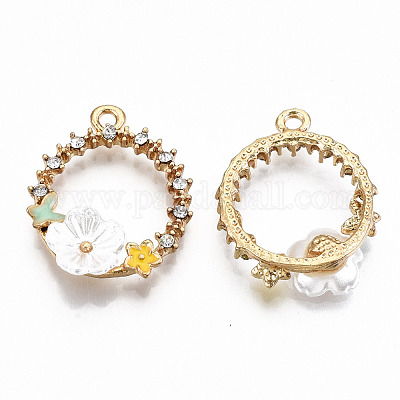 Подвески из эмали и сплава ENAM-S126-003B-RS-1