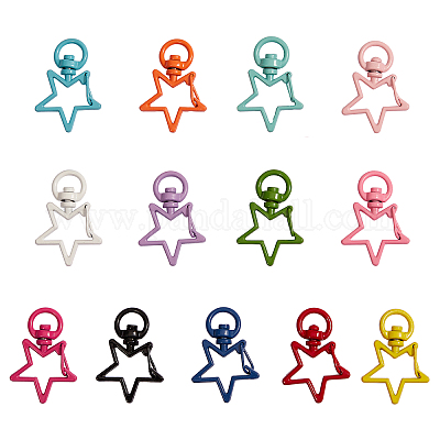 26 шт. 13 цвета из цинкового сплава поворотные застежки с когтями лобстера PALLOY-CJ0001-131-1