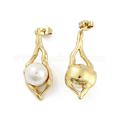 Серьги-гвоздики из нержавеющей стали 304 с ионным покрытием (IP) EJEW-A119-02G-1