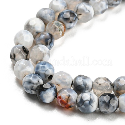 Крашеные бусины из натурального огненного агата с треском G-G007-01F-1