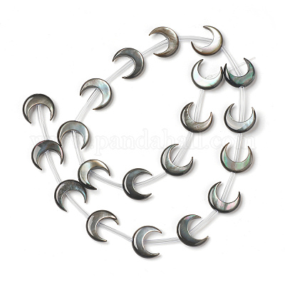 Натуральные черные бусины из ракушек BSHE-B005-14-1