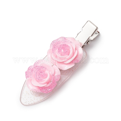 3 шт. 3-х цветные заколки для волос из сплава и пластика в виде цветка из кожи аллигатора PHAR-JH00132-1