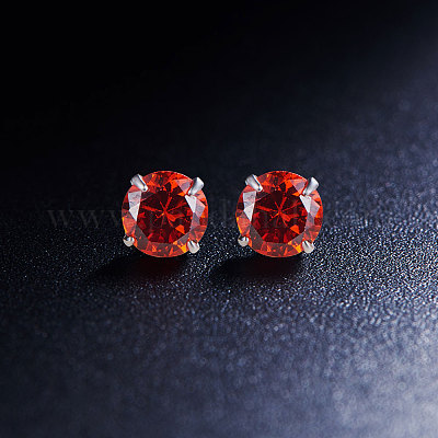 925 серебряная серьга-гвоздик с четырьмя зубцами JE420C-03-1