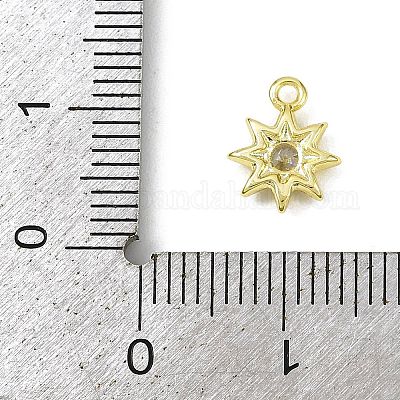 Подвески из латуни с прозрачным фианитом KK-L238-12G-1